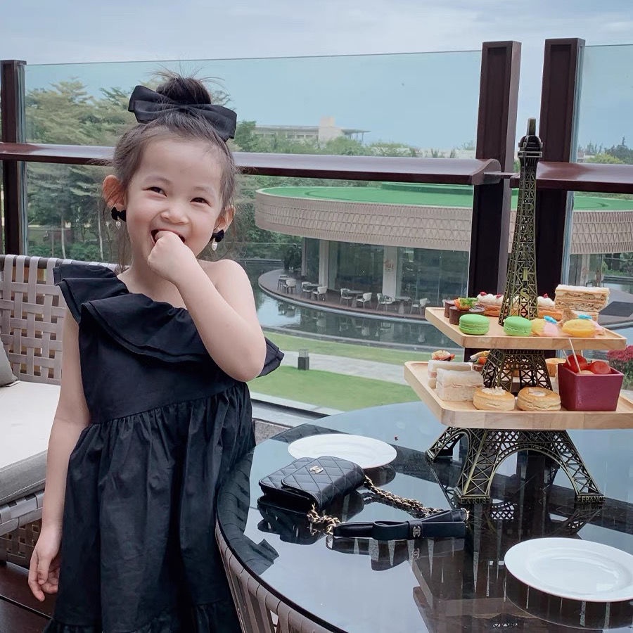 Đầm Công Chúa Không Tay Màu Đen Thời Trang Xuân Hè Hàn Quốc Cho Bé Gái