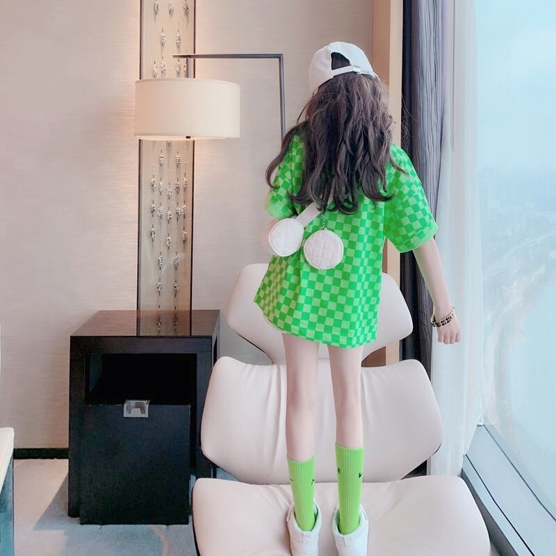 Áo thun IQ ANGEL tay ngắn in họa tiết thời trang cho bé gái