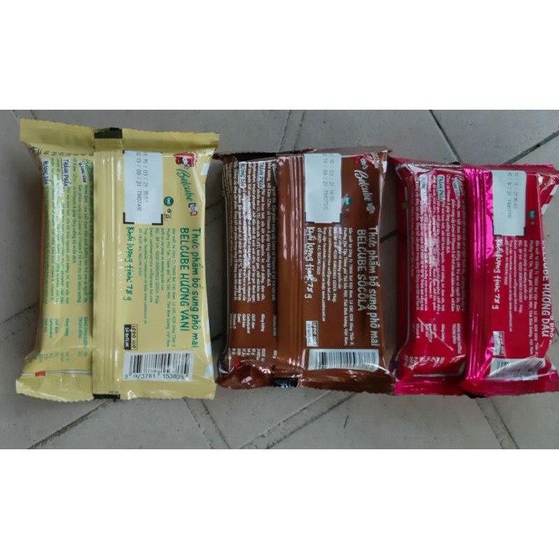 Phô mai con bò cười belcube vị socola vị dâu vị vani 78g la vache qui rit