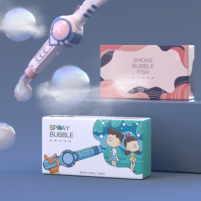 Đồ chơi máy bắn bong bóng khói, súng bắn bong bóng khói đàn hồi - pin sạc lại