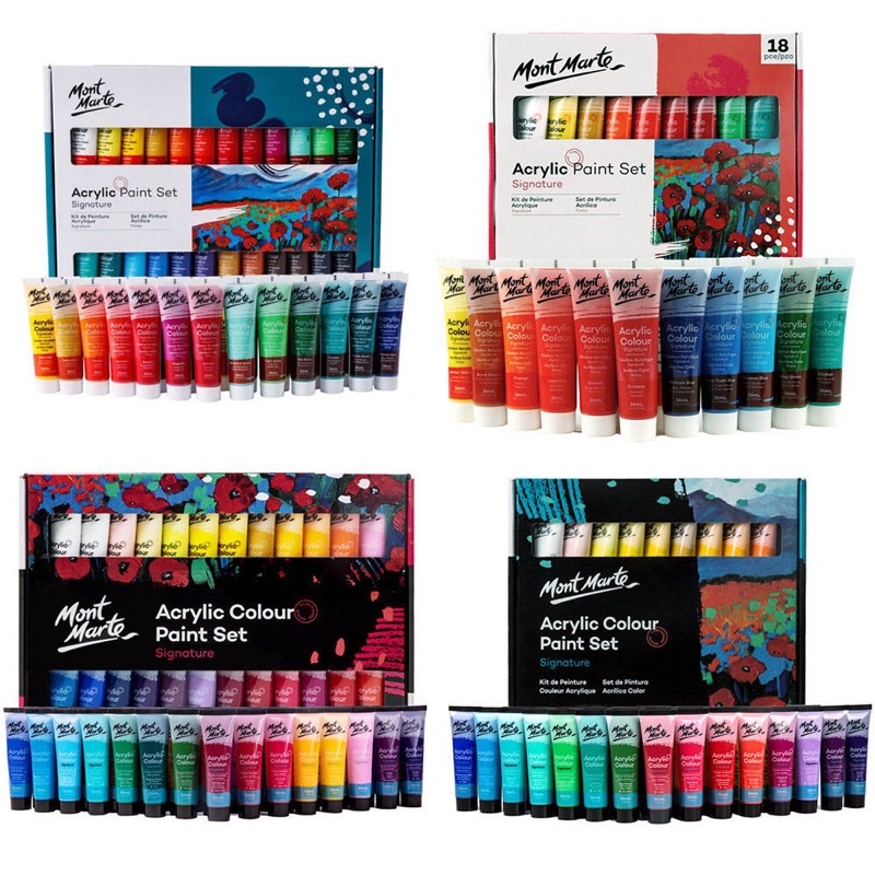 Bộ Màu Mont Marte Acrylic Paint Signature x 36ml - 18/24/36/48 màu