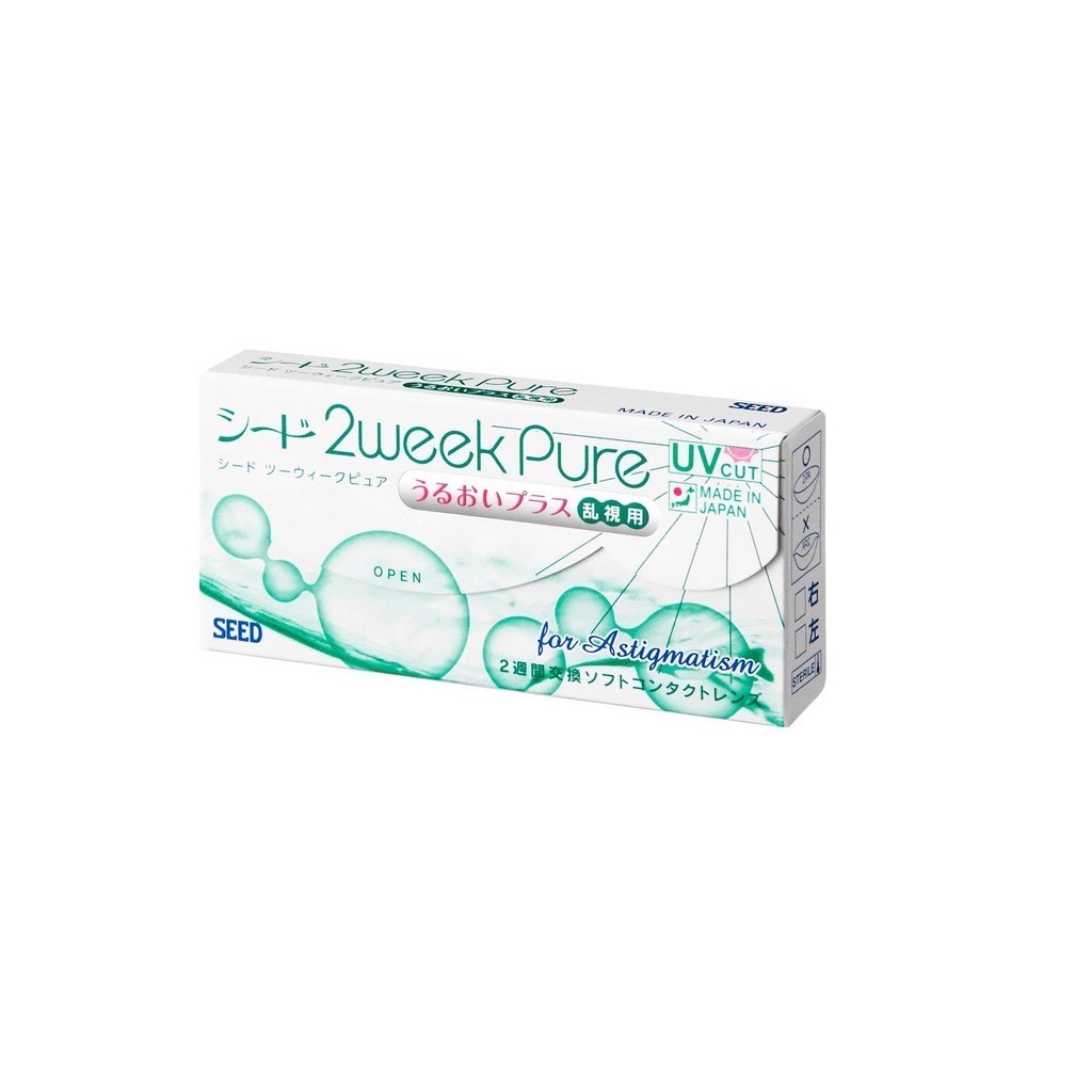 Hộp 6 lens kính áp tròng SEED 2 tuần 2 week Pure for Astigmatism dành cho cận - loạn thị