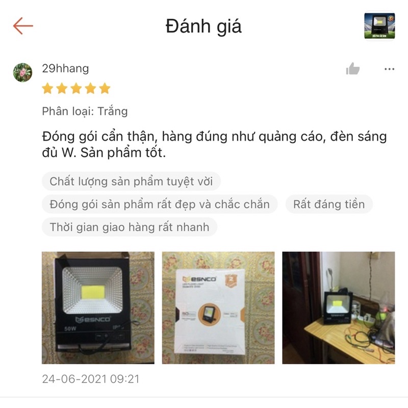 Combo thùng 10 cái đèn pha led 50W hàng cao cấp chuyên công trình biển hiệu quảng cáo, sân vườn chống nước IP66