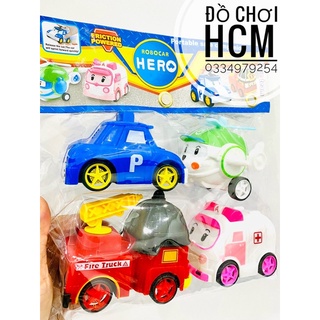 [ĐẸP] Túi đồ chơi đội bay siêu đẳng Robocar Poli 4 chiếc dành cho bé thích xe mô hình hoạt hình siêu anh hùng 868-14