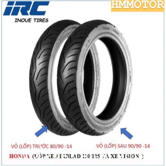 [ Chính Hãng IRC] Combo Lốp Trước + Sau Không Săm ABL