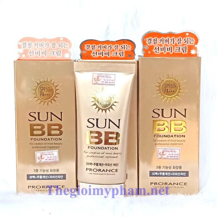 Kem Nền SUN BB Dưỡng Trắng Xóa Nhăn Và Chống Nắng  Prorance SPF 50+ PA+++