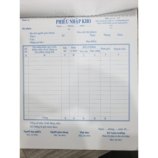 🍐 phiếu nhập kho 1 liên 20*25 ts