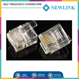 Hạt điện thoại RJ12 6P6C loại 6 pins 6 chân đồng nguyên chất