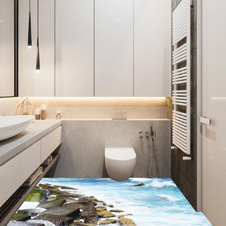 Decal dán tường hình bãi biển 3D