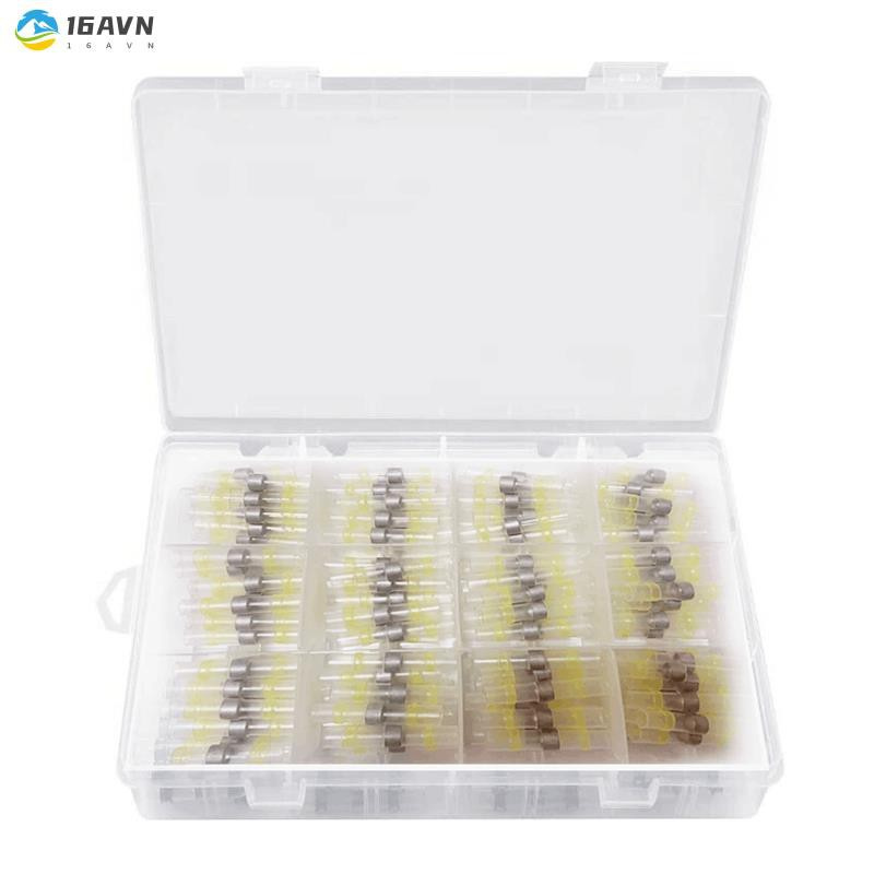 200Pcs 12-10 AWG Yellow Shrink Connectors,Insulated Wire Terminals