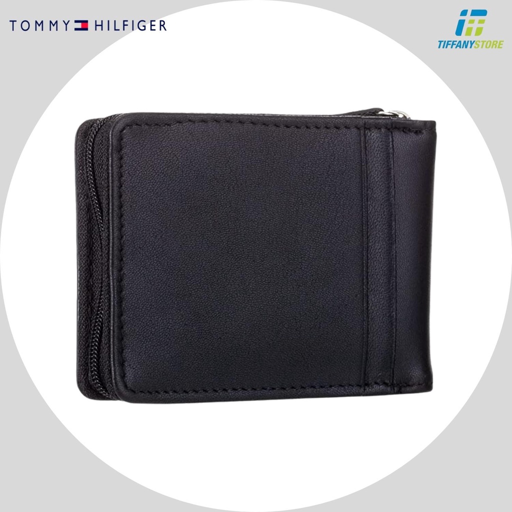 Ví nam Tommy Hilfiger Mens Oxford Ziparound Wallet, Black - 31TL13X032