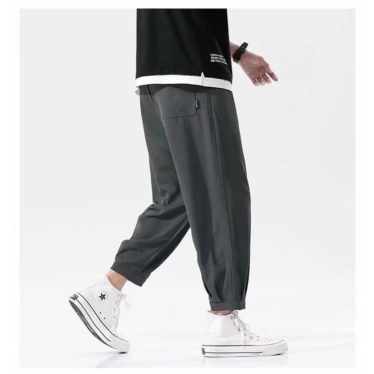 Quần Dài Lưng Thun Ống Rộng Phong Cách Hip Hop Hong Kong Cho Nam