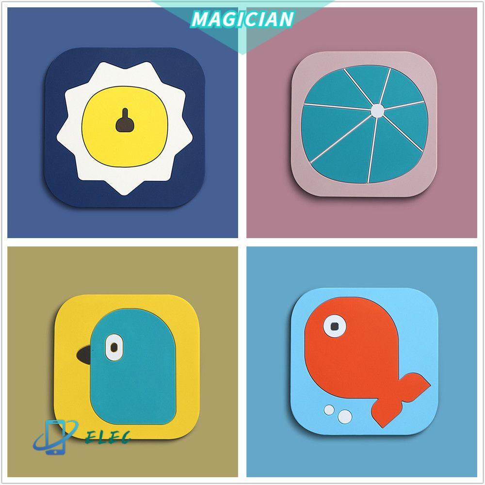 Tấm Lót Bàn Ăn Bằng Silicon Họa Tiết Hoạt Hình Chống Trượt/ Thấm Nước Tiện Dụng Cho Nhà Bếp