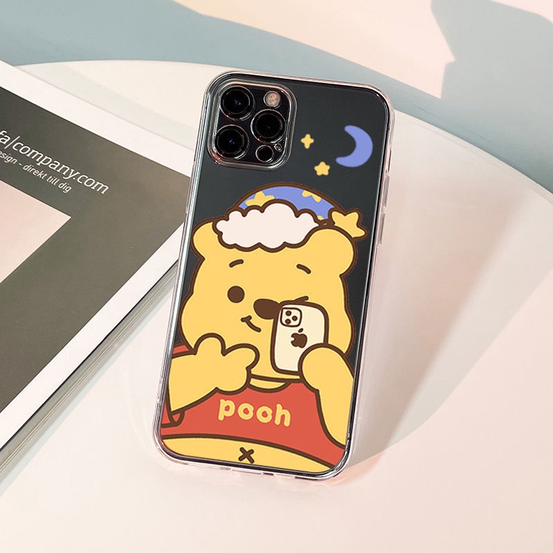 DISNEY Ốp Điện Thoại Tpu Mềm Trong Suốt In Hình Gấu Pooh Cho iPhone 11 12 13 pro max XS X XR XSMax 7 8 6 6s plus SE 2020