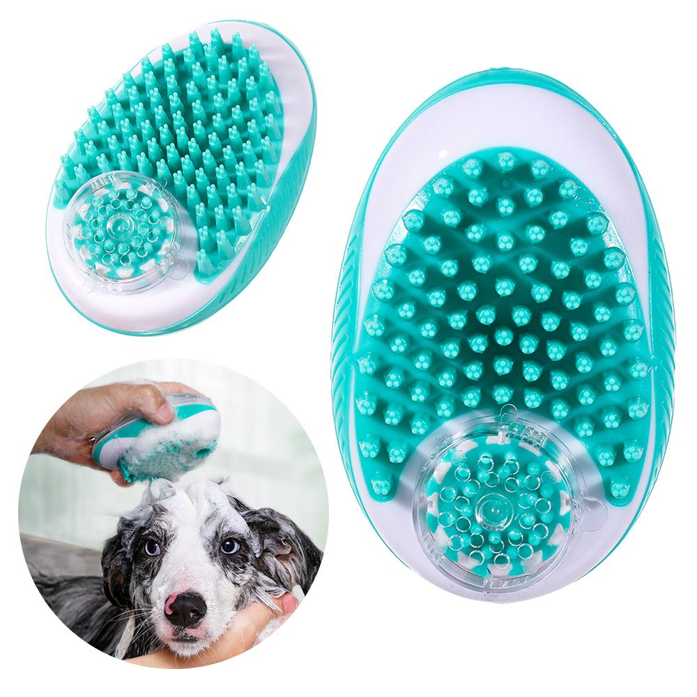 Bàn Chải Silicon Mềm Mát Xa Tắm Cho Thú Cưng Nhiều Màu Sắc