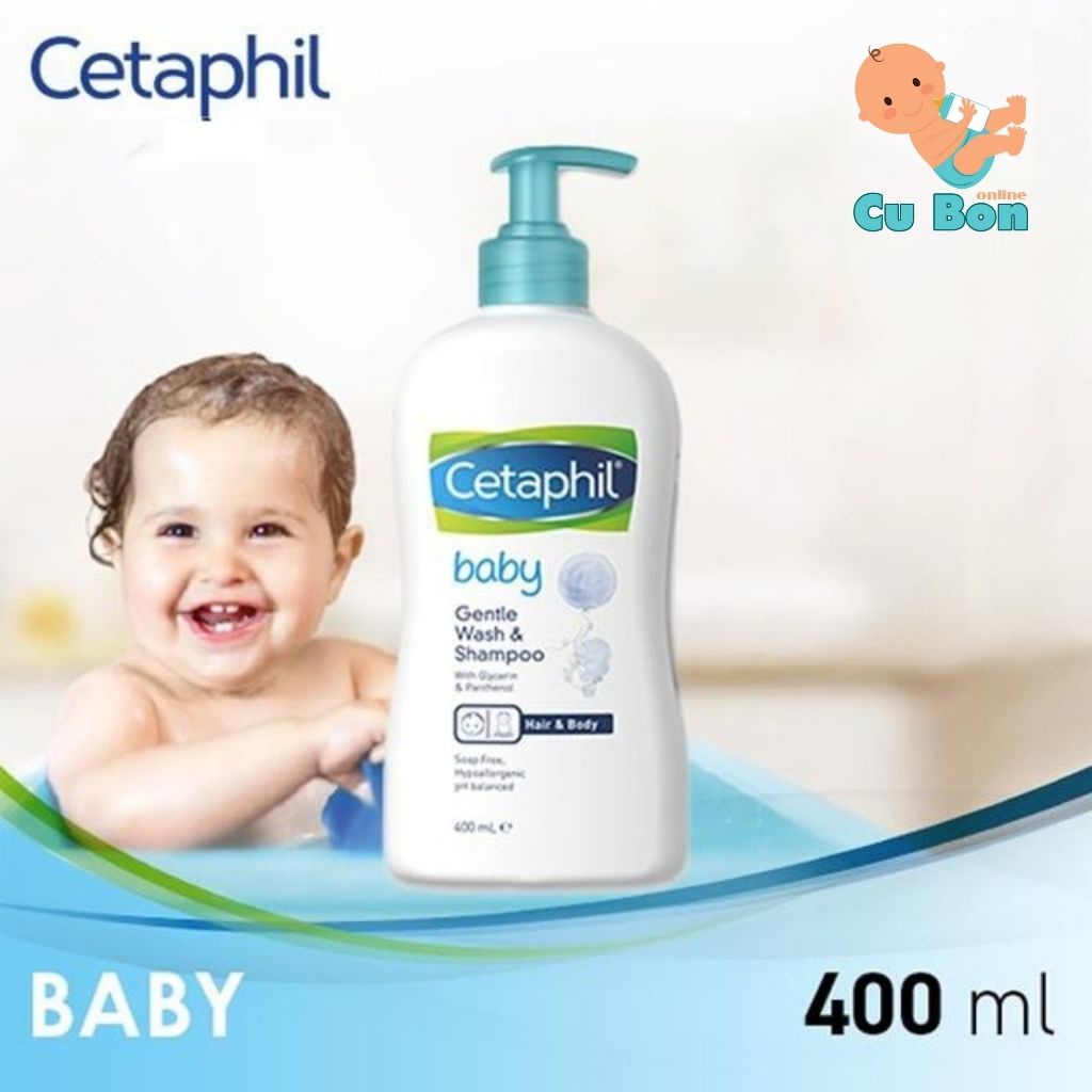 Sữa tắm gội cho bé từ sơ sinh CETAPHIL BABY GENTLE WASH AND SHAMPOO 400ML của úc