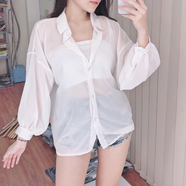 Áo voan basic khoác bikini