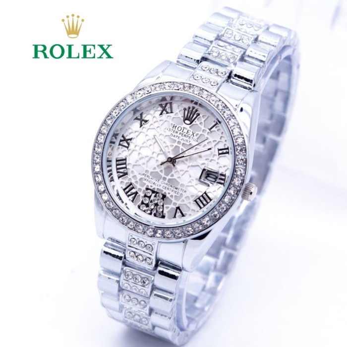 Đồng Hồ Rolex Nữ Không Gỉ - Đầy Đủ Bạc