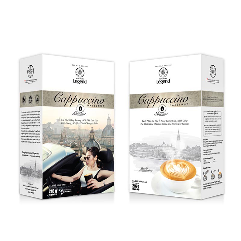 Cà phê hòa tan Cappuccino Hazelnut - Trung Nguyên Legend - Hộp 216gr