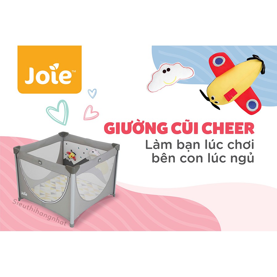 Giường cũi trẻ em Joie Cheer Little Explorer cho trẻ sơ sinh, kết cấu vững chắc, đệm lót êm ái giúp bé ngủ ngon