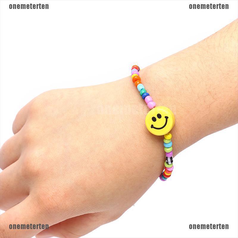 Vòng Tay Chuỗi Hạt Nhiều Màu Hình Mặt Cười Phong Cách Boho Cho Nữ | BigBuy360 - bigbuy360.vn