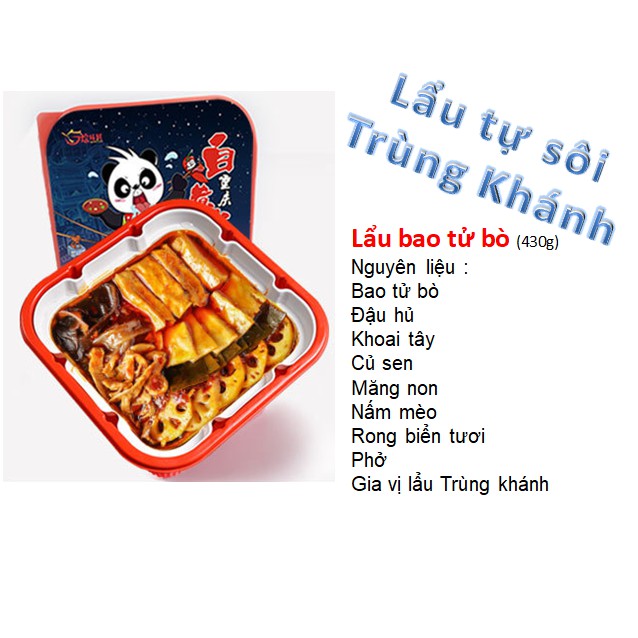 Lẩu tự sôi ( lẩu ăn liền ) - Bao tử bò