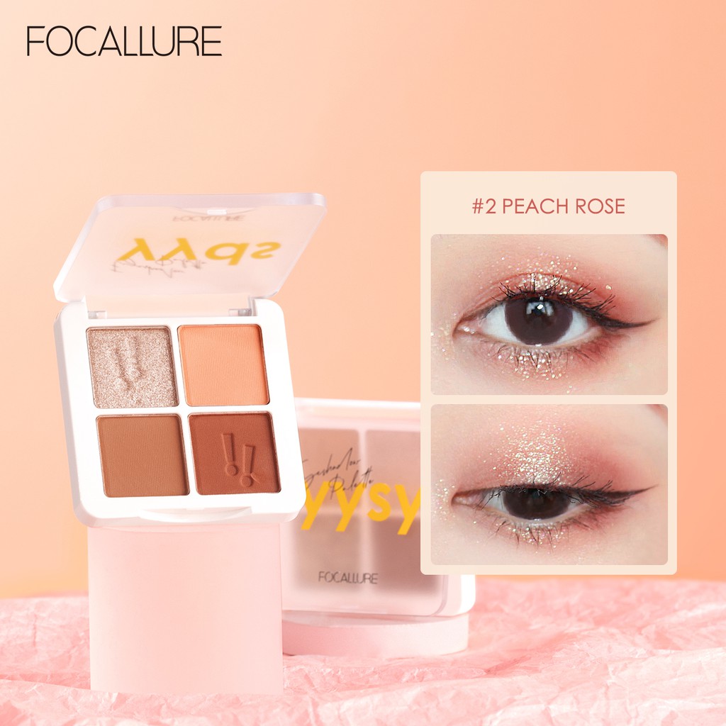 Bảng màu mắt mờ Focallure secret code --- long lanh lấp lánh Bột màu cao Chống thấm nước Lâu trôi Bảng bốn màu Kết cấu mềm mại Thích hợp cho du lịch | BigBuy360 - bigbuy360.vn