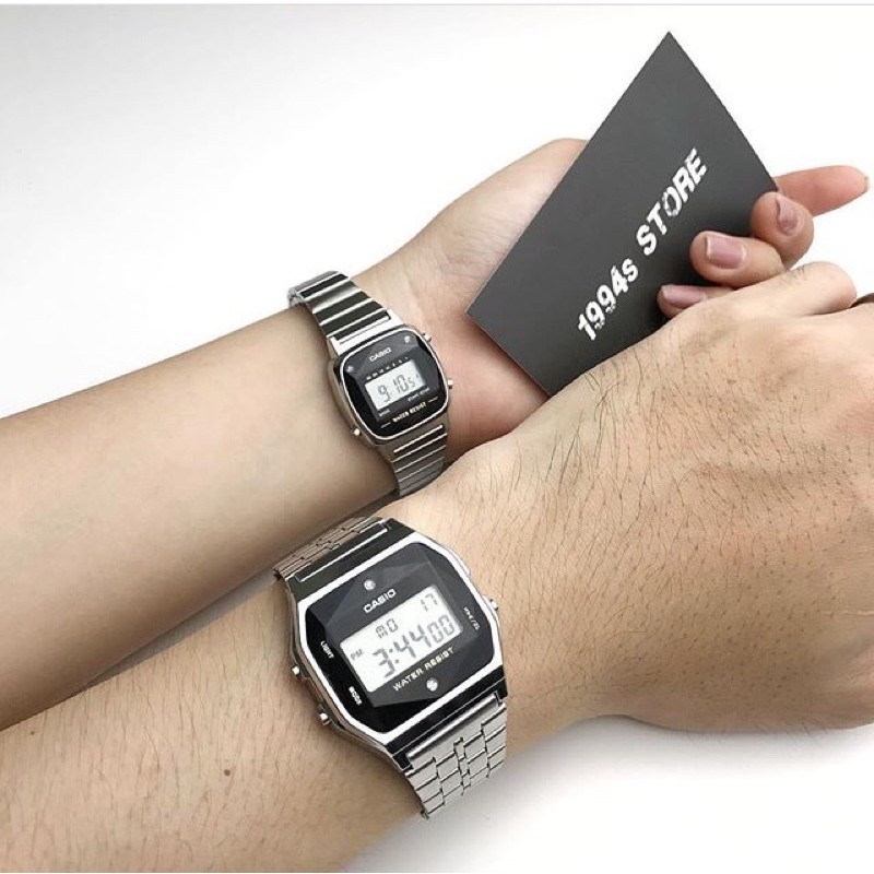 Đồng hồ Nam/nữ Dây thép CASIO A159WAD-1 CHÍNH HÃNG (33,2mm)