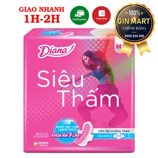 Gói 8 miếng BVS Diana siêu thấm siêu mỏng cánh 23cm