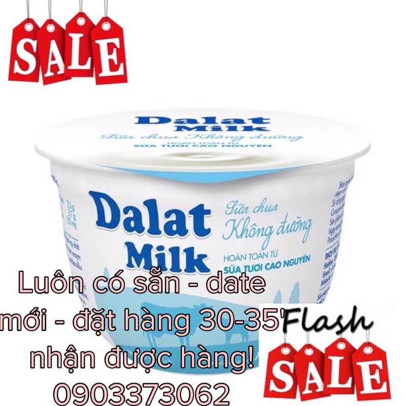 sữa chua ăn không đường Đà Lạt Milk 100gr còn ít nên sale nốt