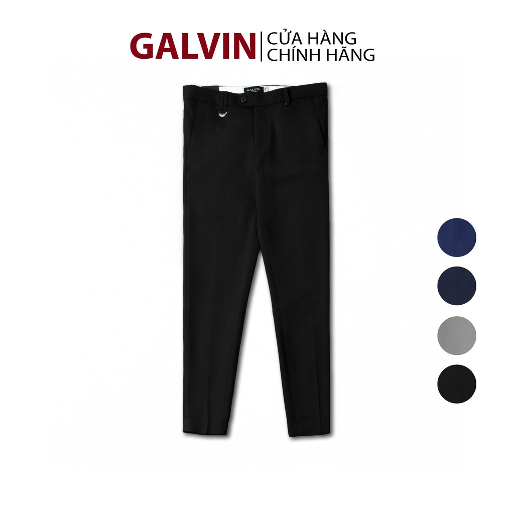 Quần tây nam Galvin form quần âu dáng hàn quốc gắn phụ kiện chất tuyết co giãn nhẹ QAGV12 | BigBuy360 - bigbuy360.vn