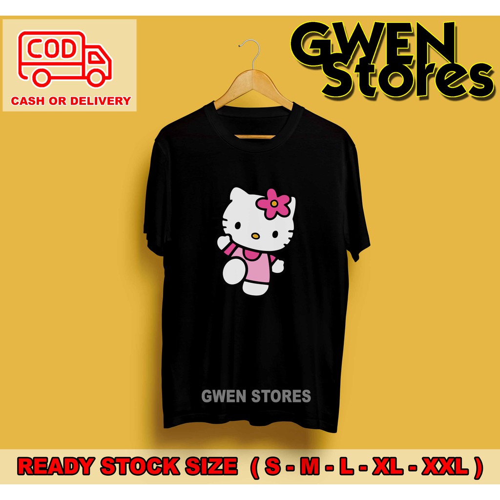 Áo Thun Cotton Họa Tiết Hello Kitty Dễ Thương Cho Nữ 30s