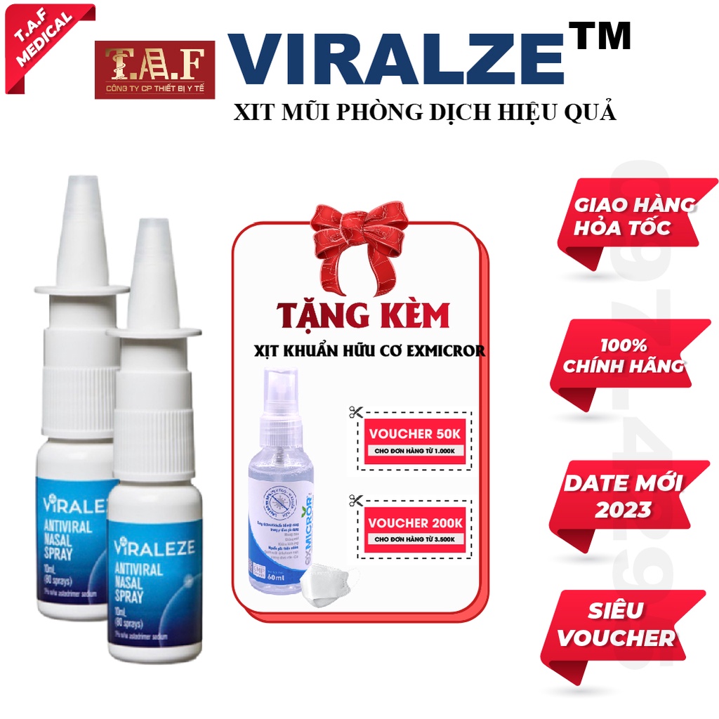 Viraleze Xịt mũi kháng khuẩn, combo 2 chai 10ml