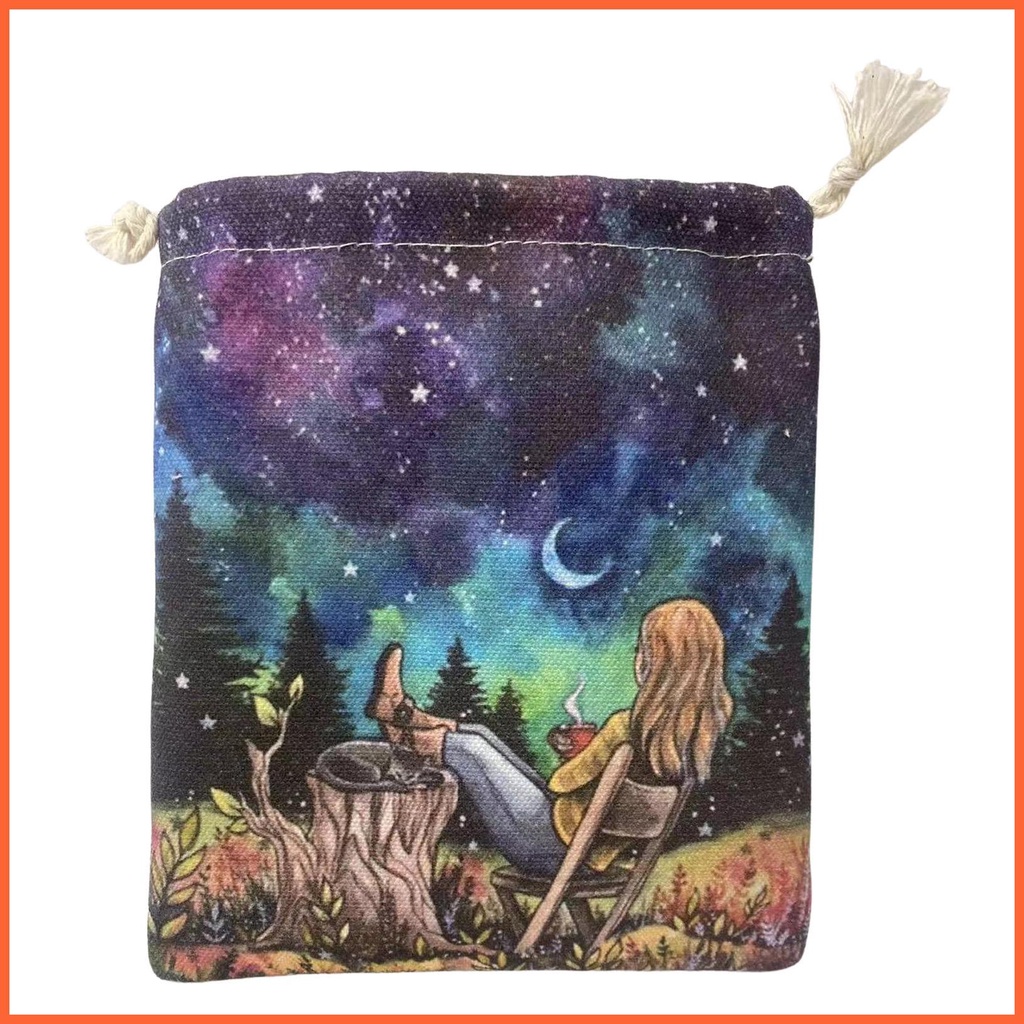 Túi Nhung Mềm Dây Rút Đựng Bài Tarot Chống Trầy Xước In Họa Tiết Hai Mặt