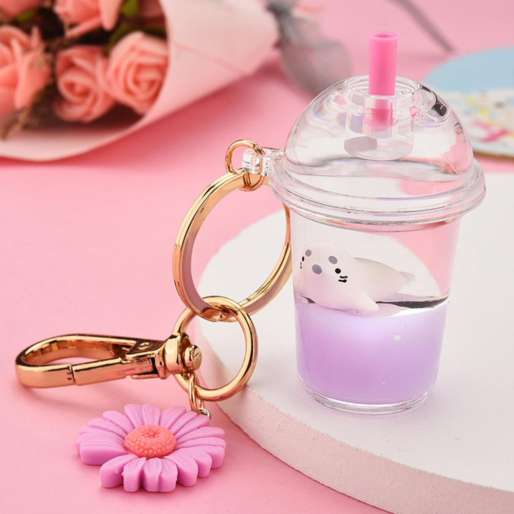 [COD] Móc Khóa Hình Chim Cánh Cụt Nổi Bật Bình Trà Sữa Trang Trí Sáng Tạo