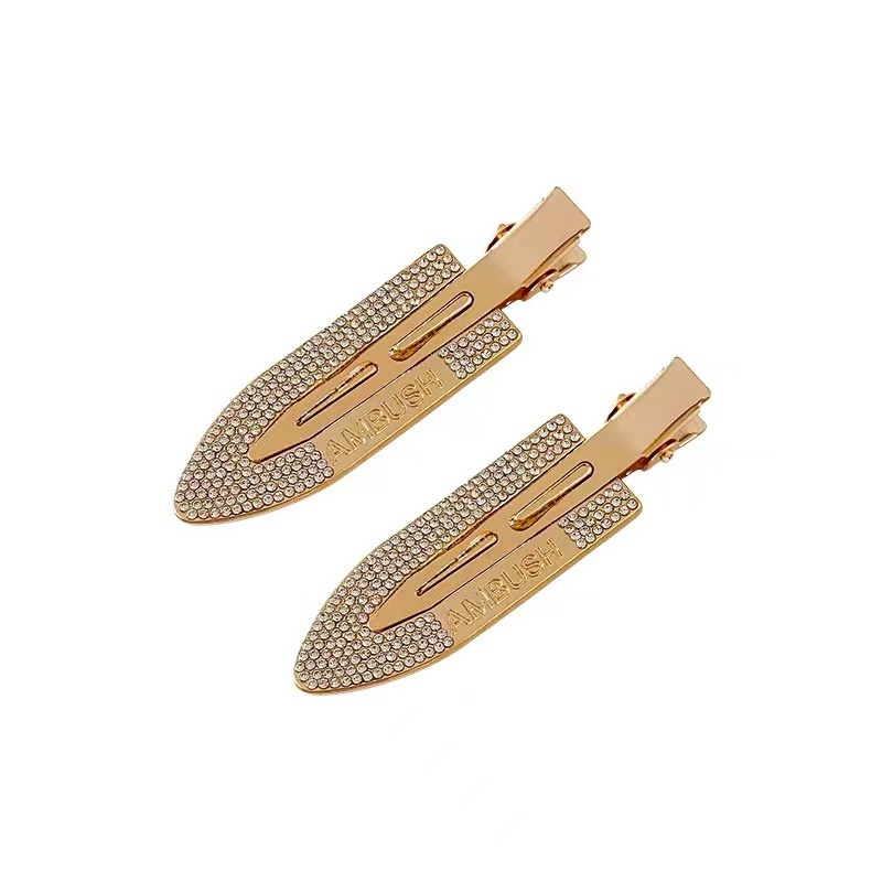 Kẹp tóc mỏ vịt đính đá đơn giản cho nữ