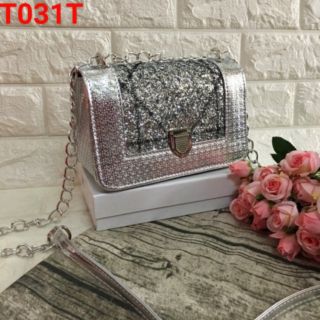 Túi xách kim tuyến kim sa kèm phụ kiện xinh túi xách phối kim tuyến kẻ chỉ túi đính kim sa kẻ chỉ