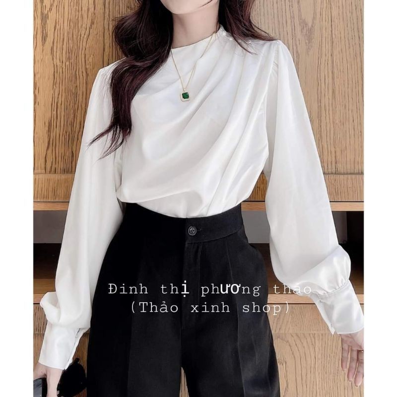 Quần baggy nữ công sở gấu bằng vải tuyết mưa màu đen | BigBuy360 - bigbuy360.vn