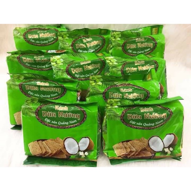 COMBO 10 GÓI BÁNH DỪA NƯỚNG ĐẶC SẢN QUẢNG NAM 1 GÓI 180G- loại Đặc Biệt Ngon  - Đồ ăn vặt