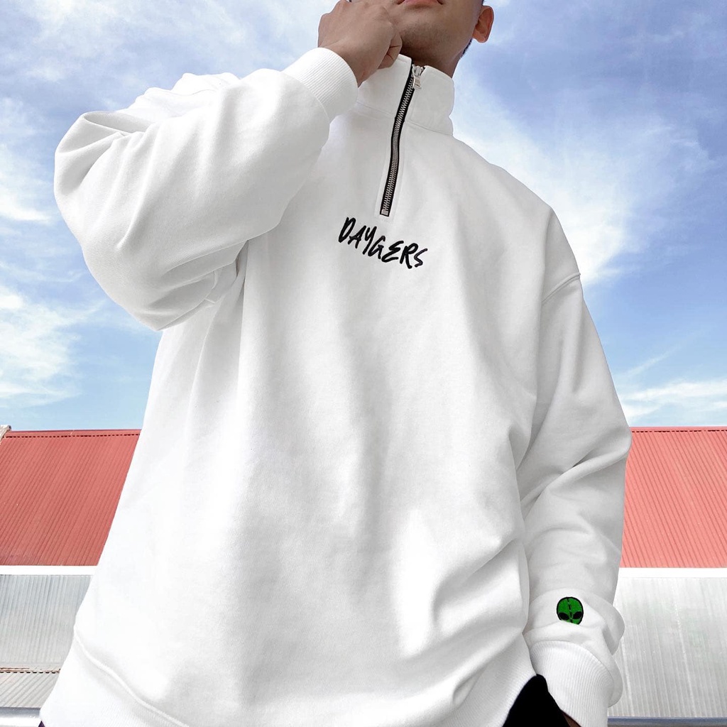 Áo Half zip Sweater Daygers BIG LOGO - Áo khoác nỉ halfzip nam nữ unisex form rộng, nỉ chân cua cao cấp - Local brand
