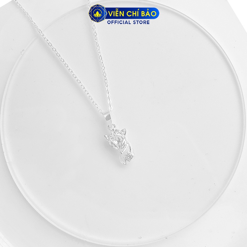 Dây chuyền bạc nữ mặt Hồ Ly đá trắng bạc 925 thời trang phụ kiện trang sức nữ Viễn Chí Bảo D400651-TR