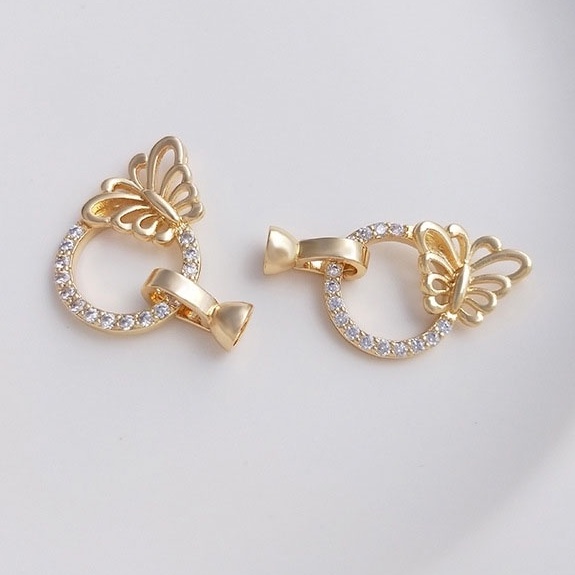 [K23D] Phụ kiện trang sức (DIY) - Chốt khóa 3 mẫu cách điệu nạm đá  làm vòng cổ vòng tay