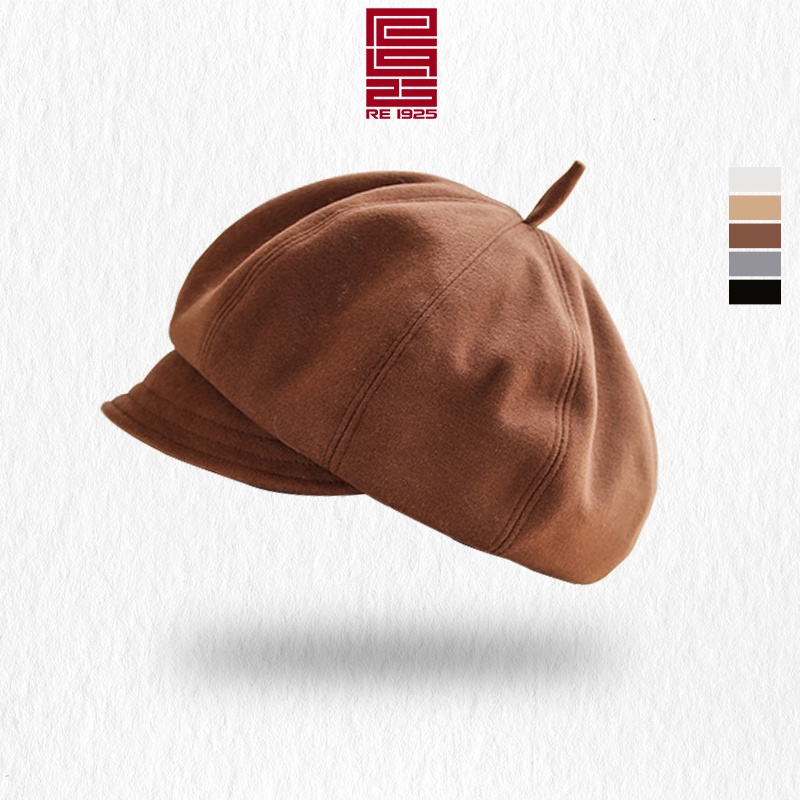 Mũ nồi - nón Beret nữ họa tiết trơn Re1925 Studio BR02