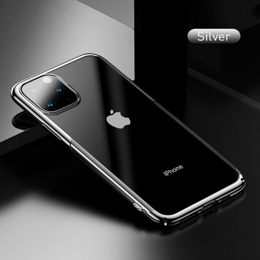Ốp lưng iPhone 11 Pro/ 11 Pro Max nhựa cứng trong suốt viền màu Baseus