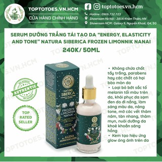 Serum dưỡng trắng tái tạo da "Energy, Elasticity and Tone" NATURA SIBERICA FROZEN LIMONNIK NANAI