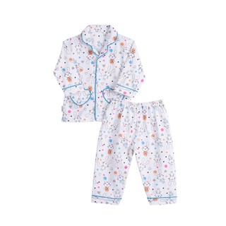 Bộ Pyjamas Bông Dài HELLO B&B BA0187 - Cam