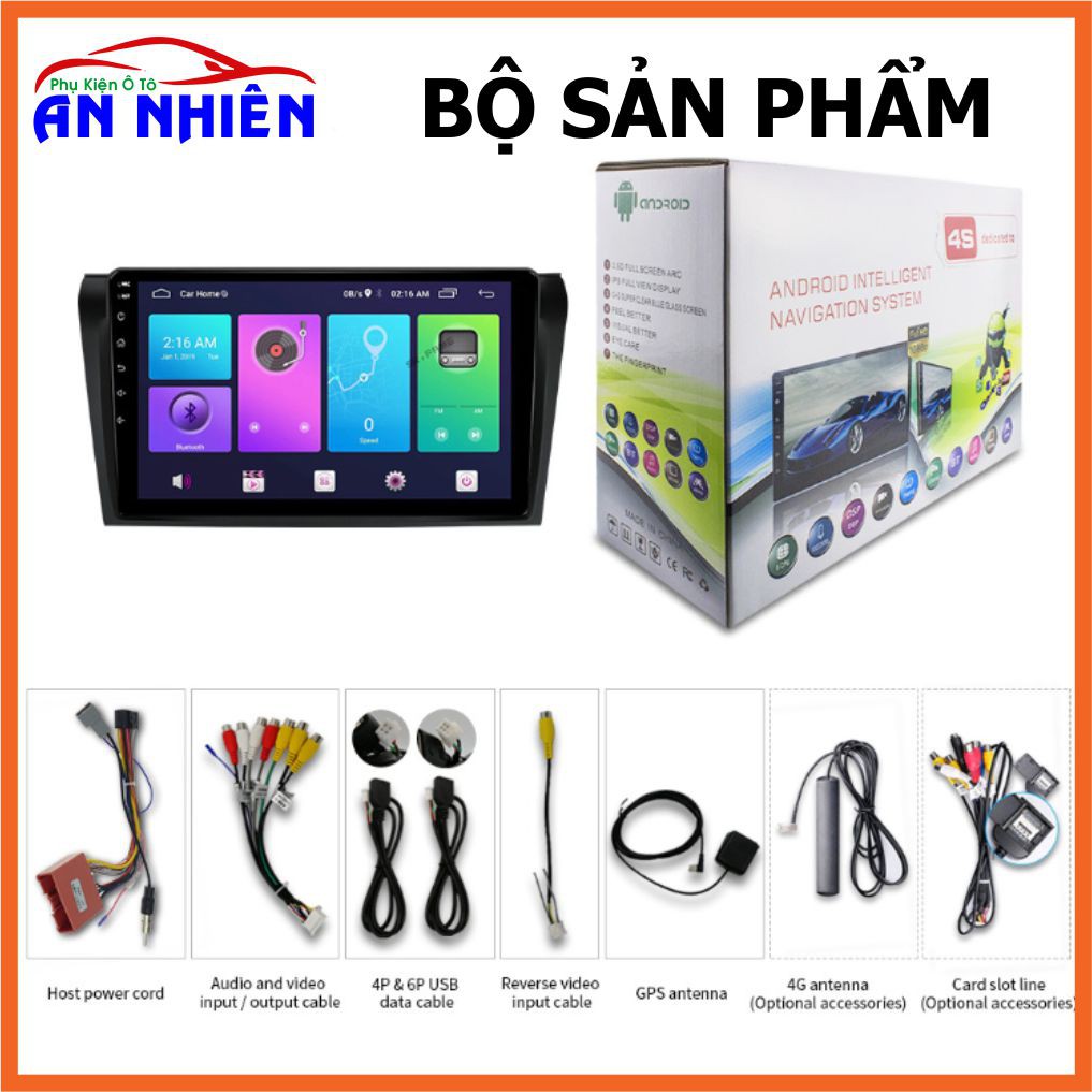 Màn Hình Android 9 inch Cho MAZDA3 2004-2009 - Đầu DVD Chạy Android Kèm Mặt Dưỡng Giắc Zin Cho MAZDA