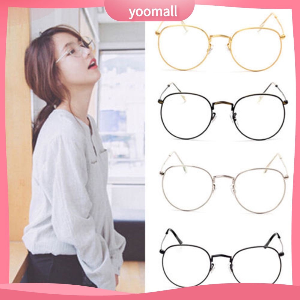 Kính mát gọng kim loại kiểu tròn phong cách vintage thời trang cho nữ