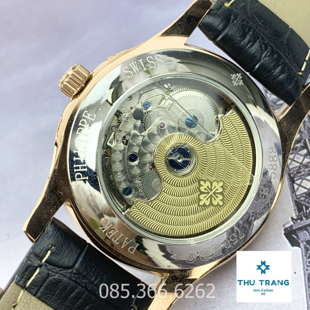 Đồng Hồ Nam PT Philip Complication Cơ Automatic Nhật viền đá size 40-41mm