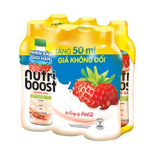 Lốc 6 chai sữa nutriboost hương dâu 347ml/ chai